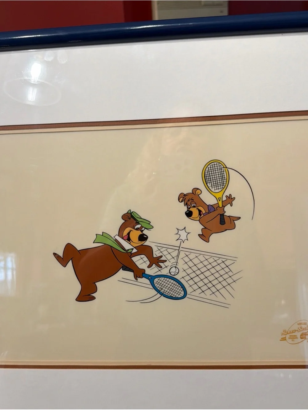 Blue Framed Cartoon Tennis Wall Art - Brand: